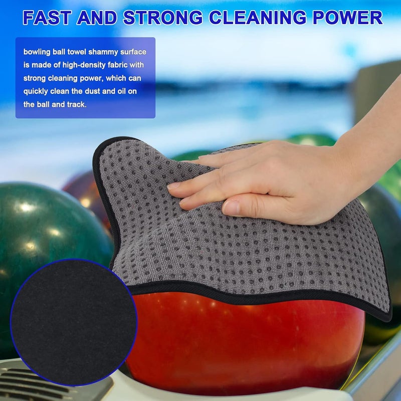 Anglekai 3 Pack Bowling Ball Towels, 10" x 8" Microfiber Bowling Shammy Accessories with Easy-Grip Dots Non-Slip (Black) - Image 5